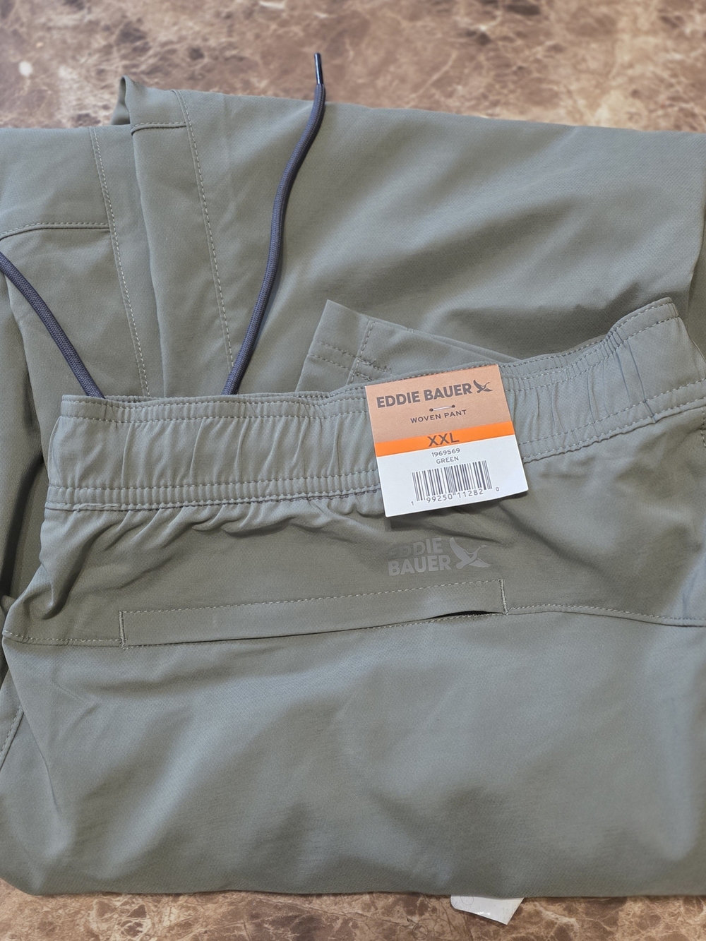 Eddie Bauer Olive Woven Pant with Drawcord
